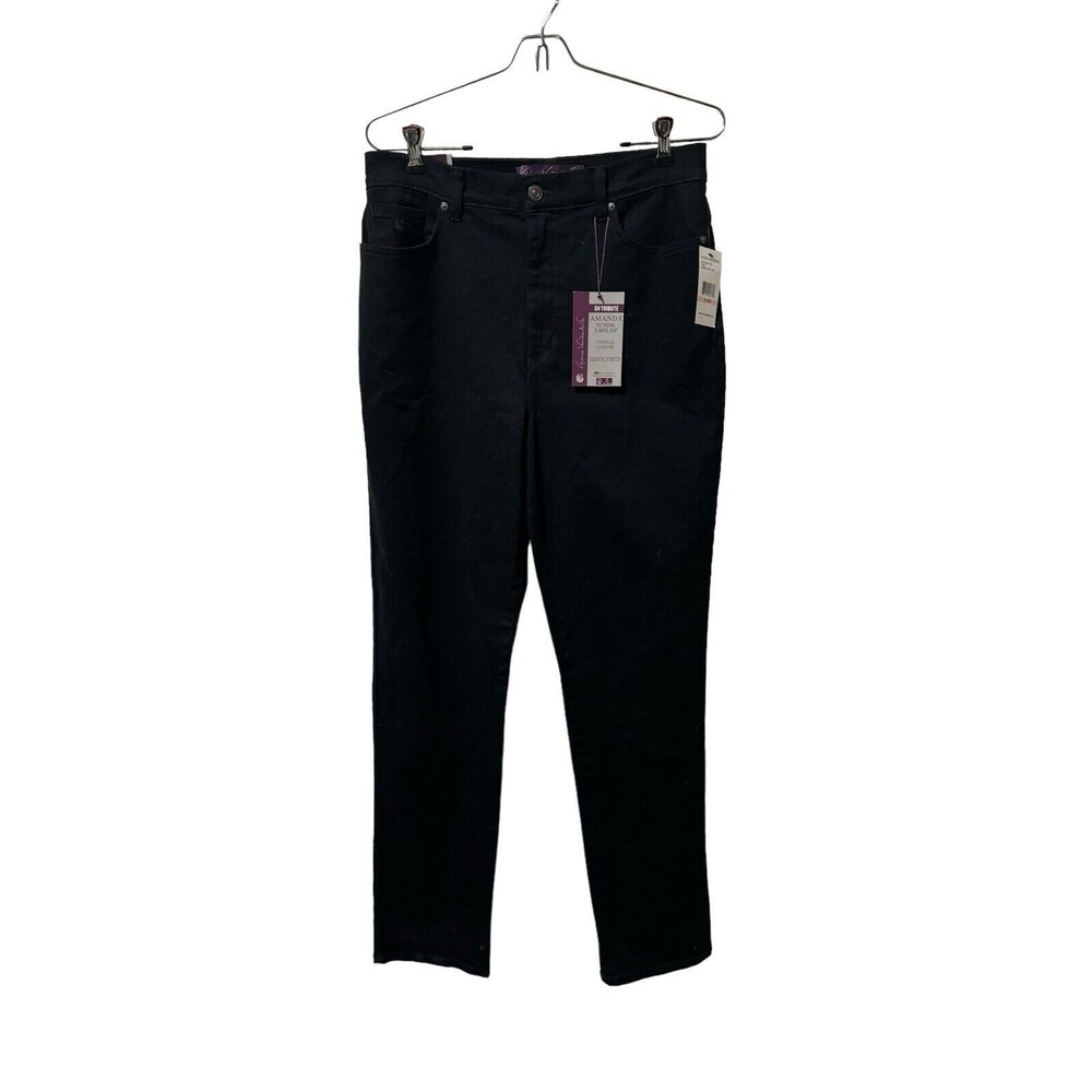 Gloria Vanderbilt Jeans Womens Size 10 Long Black Amanda Denim Tapered Leg NWT